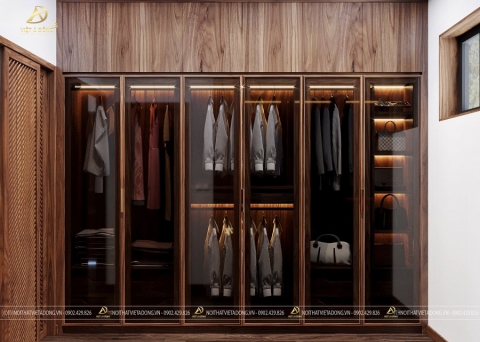 Tủ quần áo gỗ óc chó TA-19